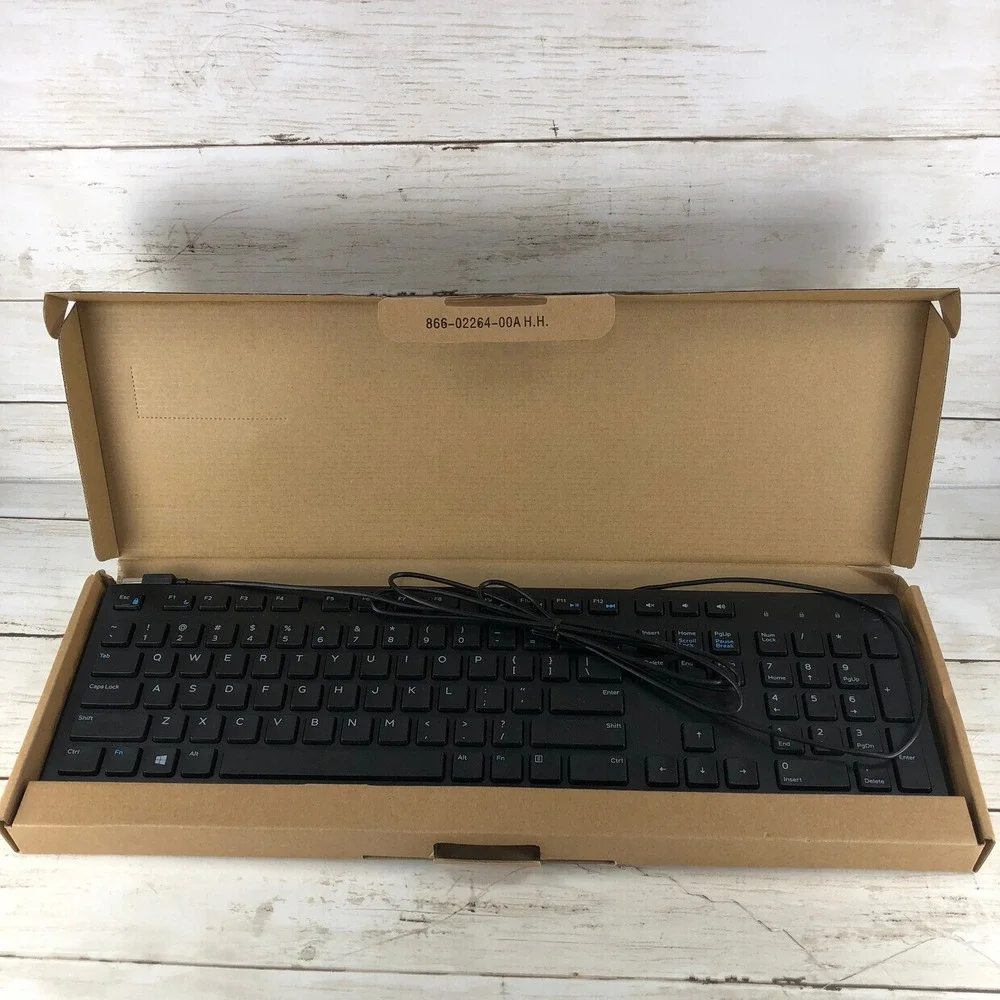 Dell KB216 Wired Multimedia Keyboard Black Chiclet Keys USB 0RKR0N New
